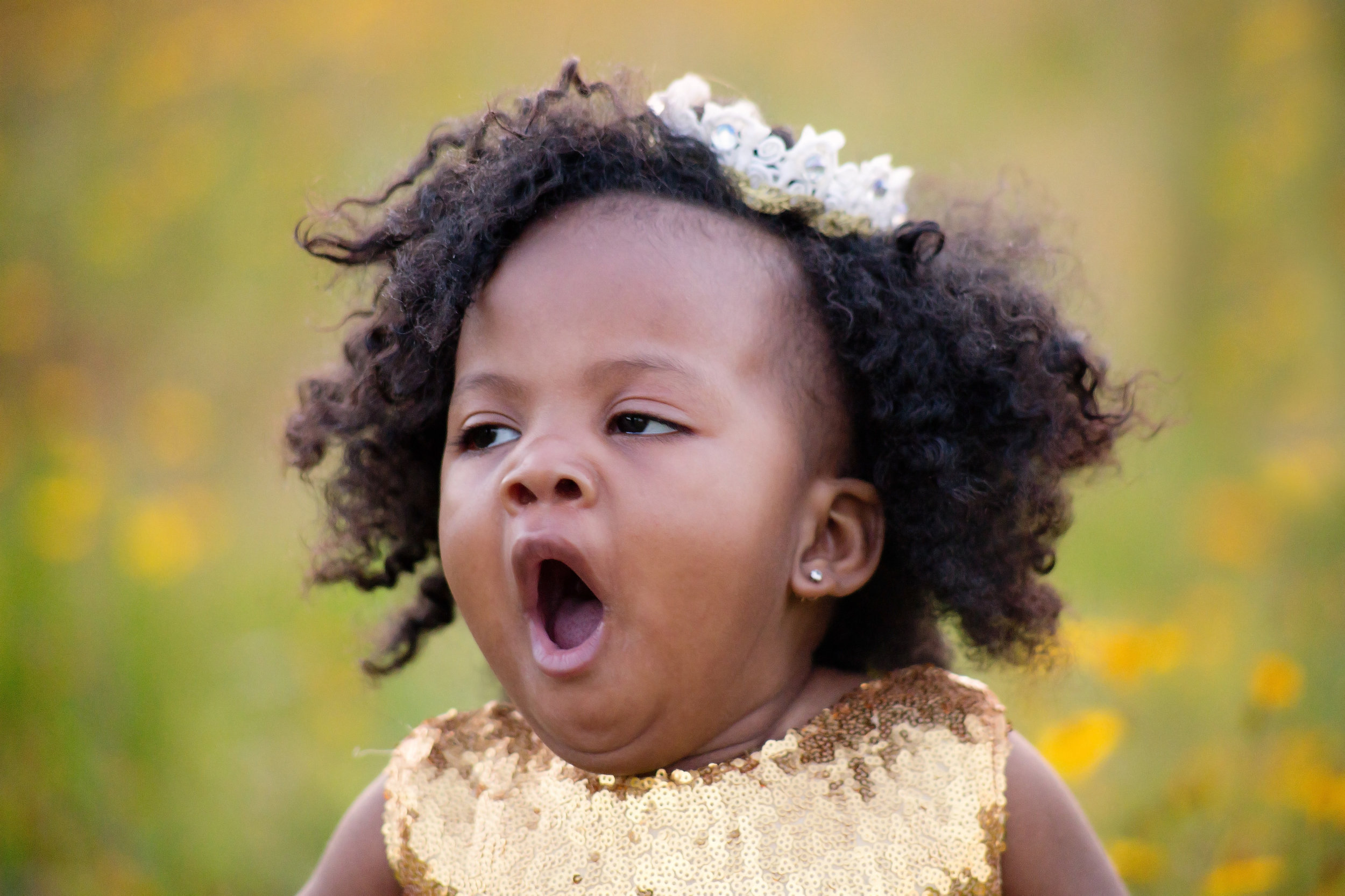 Little girl yawning Nashville tennessee