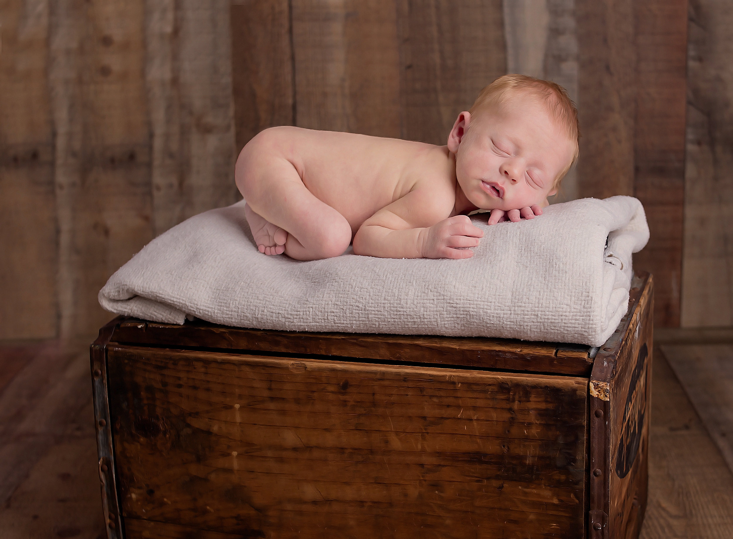 newborn sleeping on box nashville tennessee