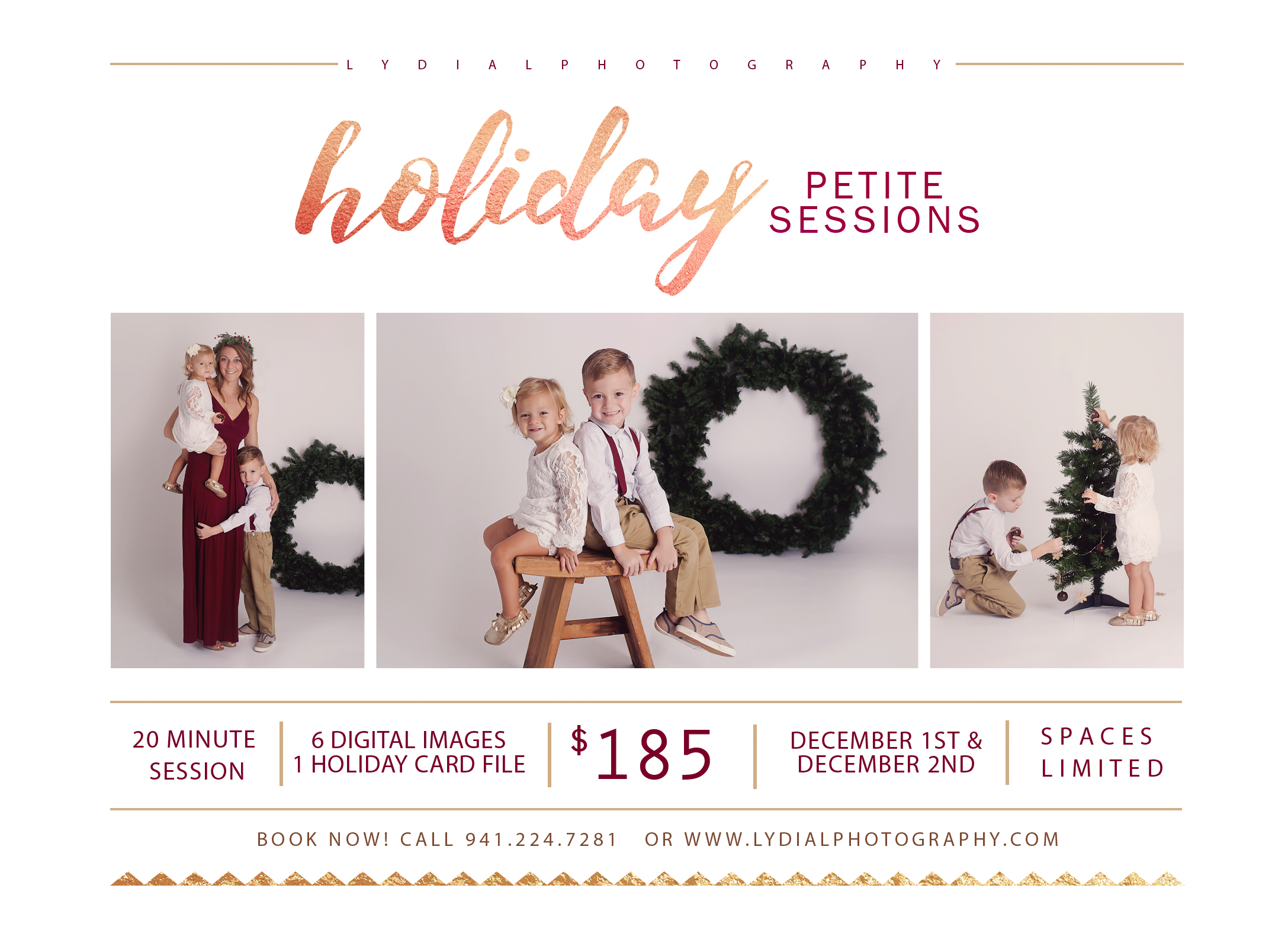 Mini session flyer, mom and kids, christmas. Franklin Tennessee