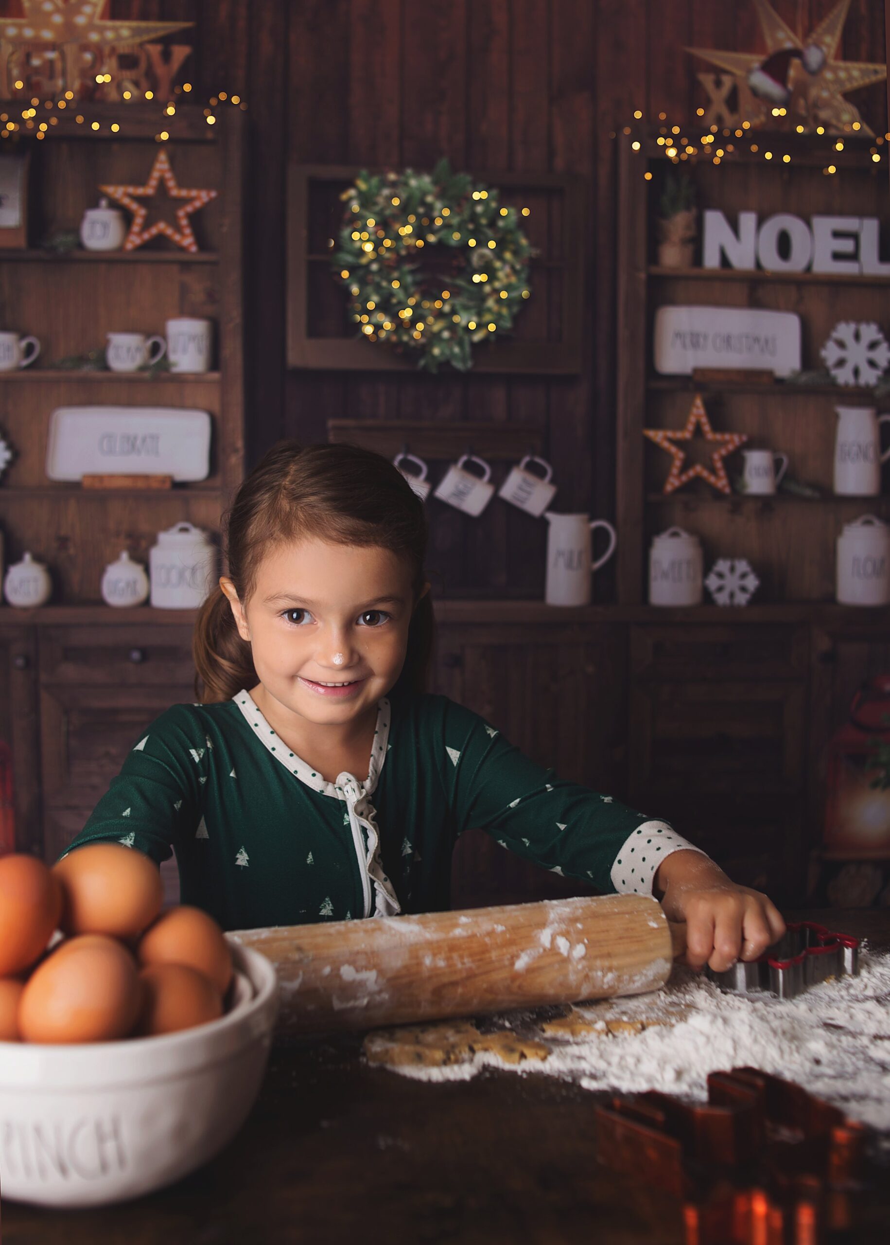 little girl baking cookies, christmas cookies,  Franklin Tennessee Photographer