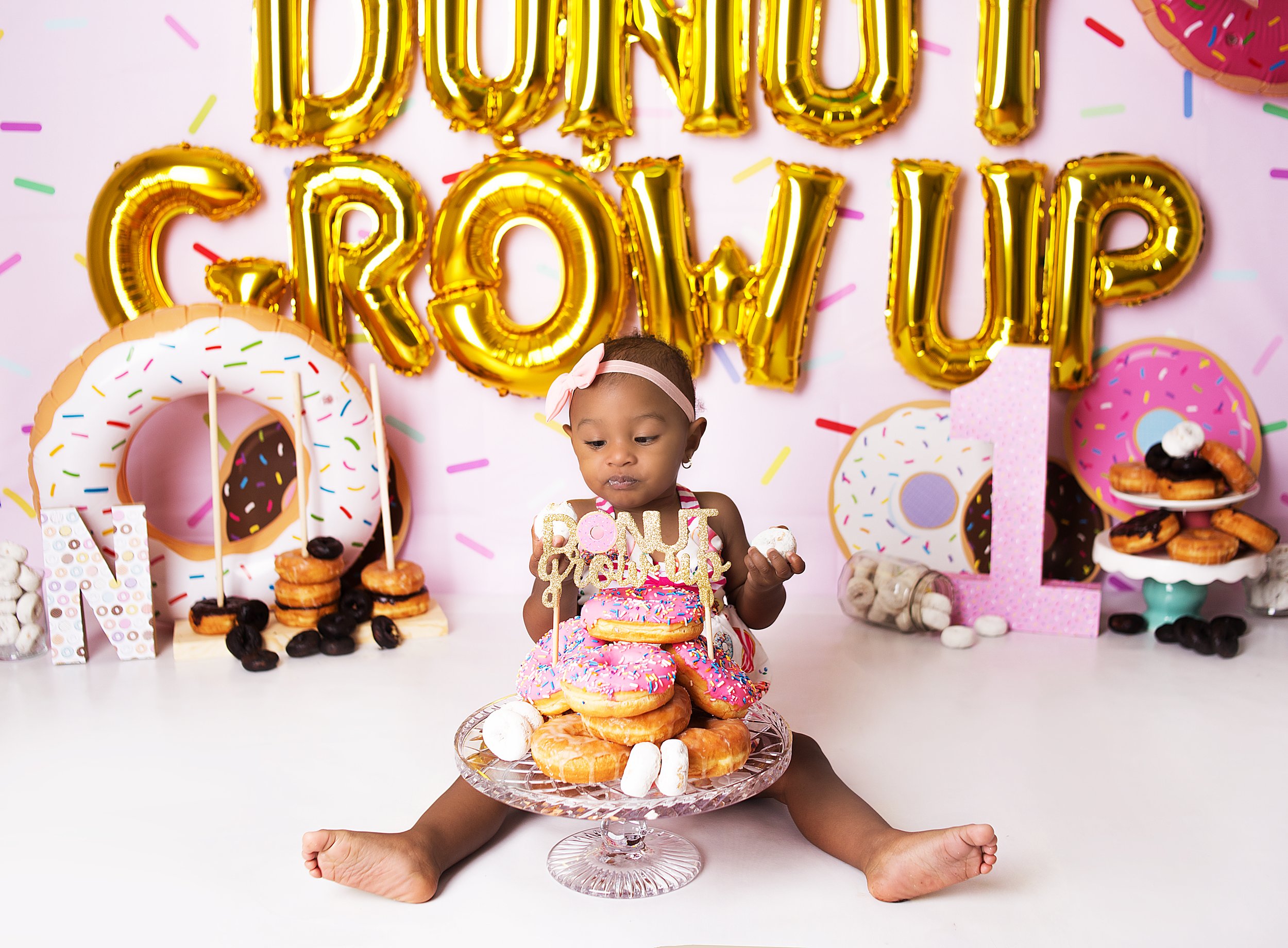 little girl, donut cake smash, photography studio, mount juliet tennessee