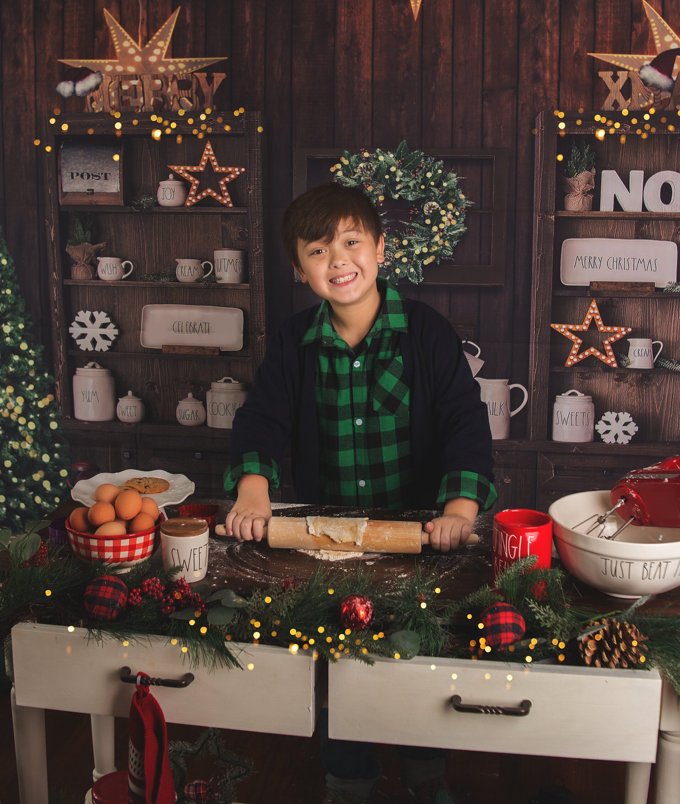 Boy baking cookies, christmas mini session, brentwood photography studio, brentwood tennessee