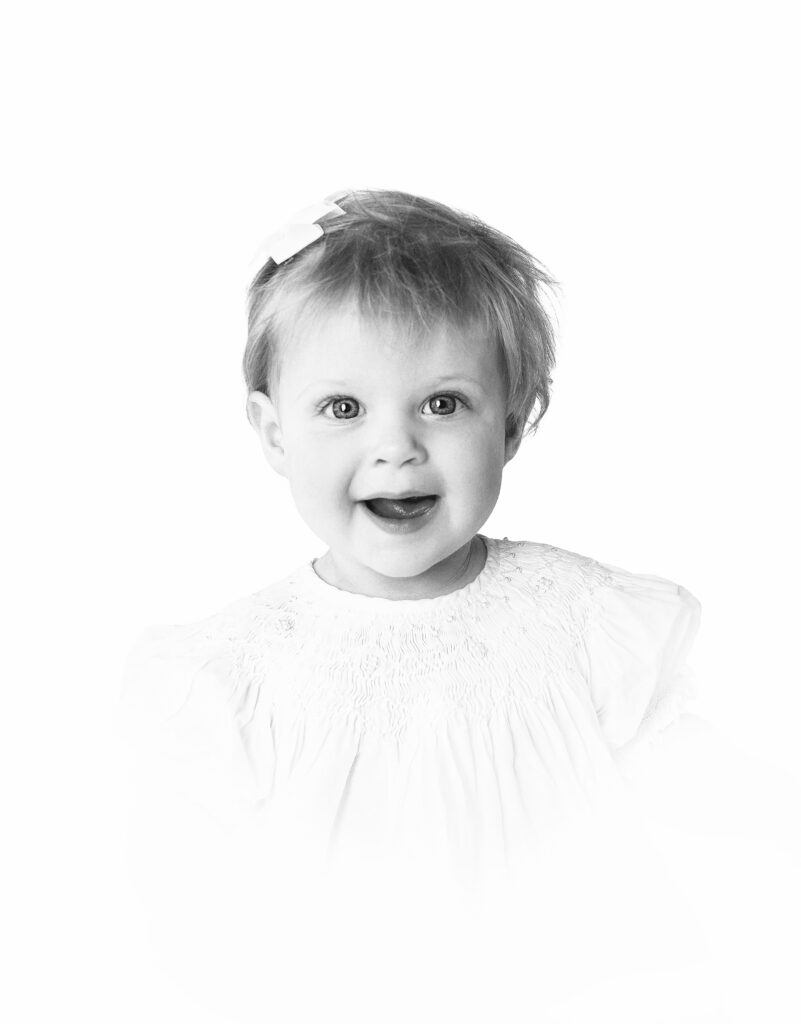 Heirloom photo from photoshoot with little girl in Nashville, TN photography studio 